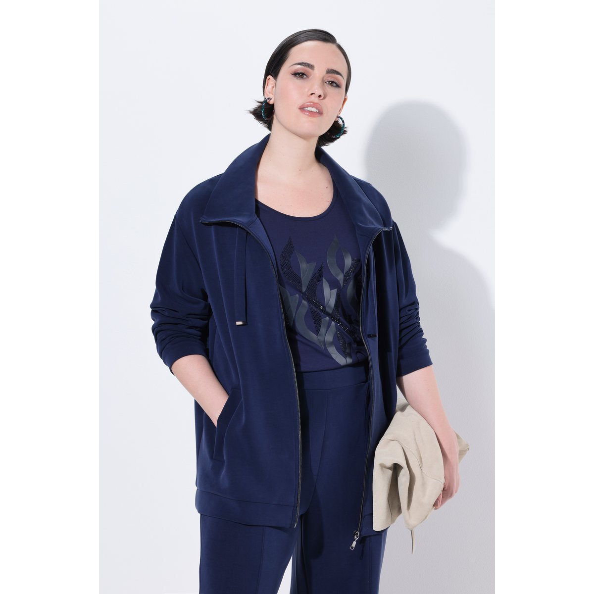 Veste en molleton marine, ULLA POPKEN