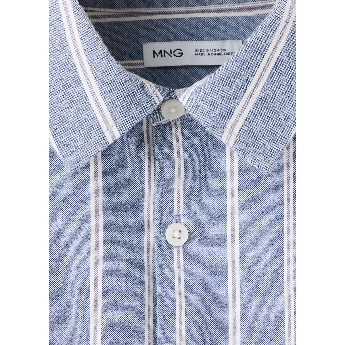 Chemise 100 % coton rayures bleu, MANGO KIDS