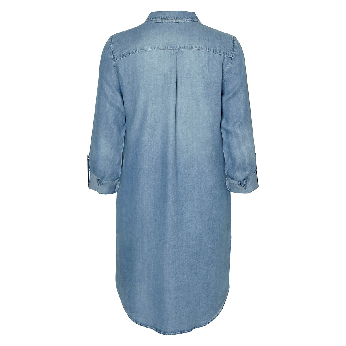 Vestido estilo camisa, em ganga stone claro, VERO MODA