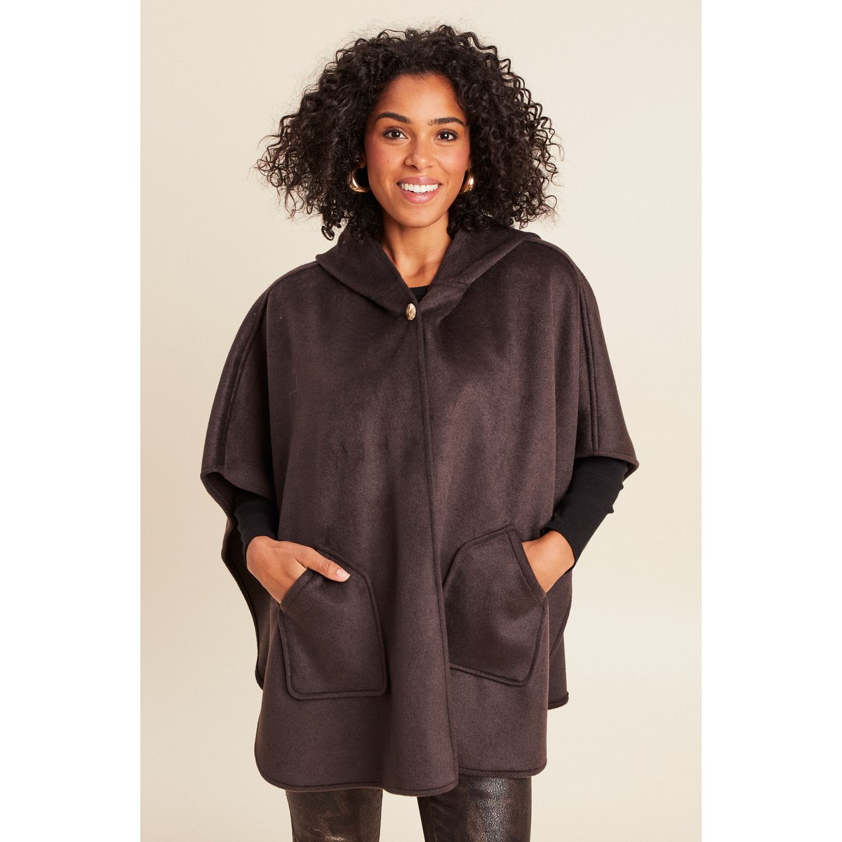 Poncho cape marron foncé, BREAL