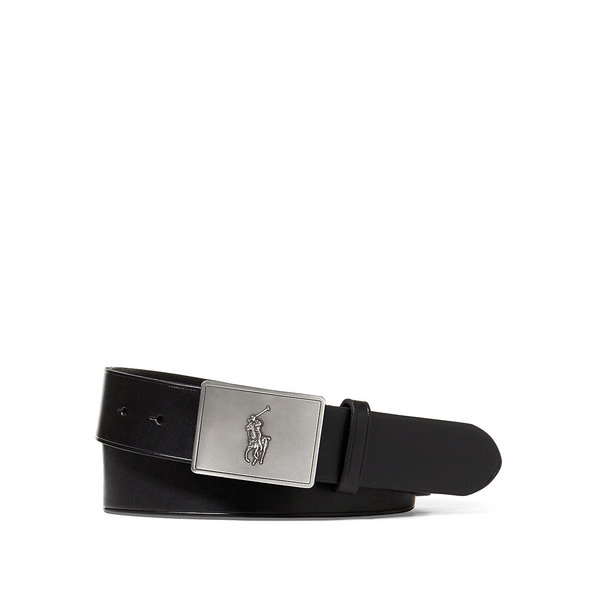 Ceinture en cuir avec plaque poney noir, POLO RALPH LAUREN