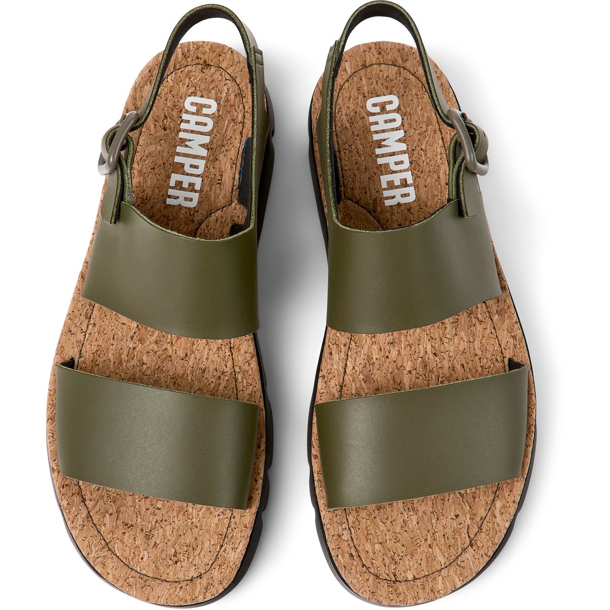Sandales Oruga cuir vert foncé, CAMPER