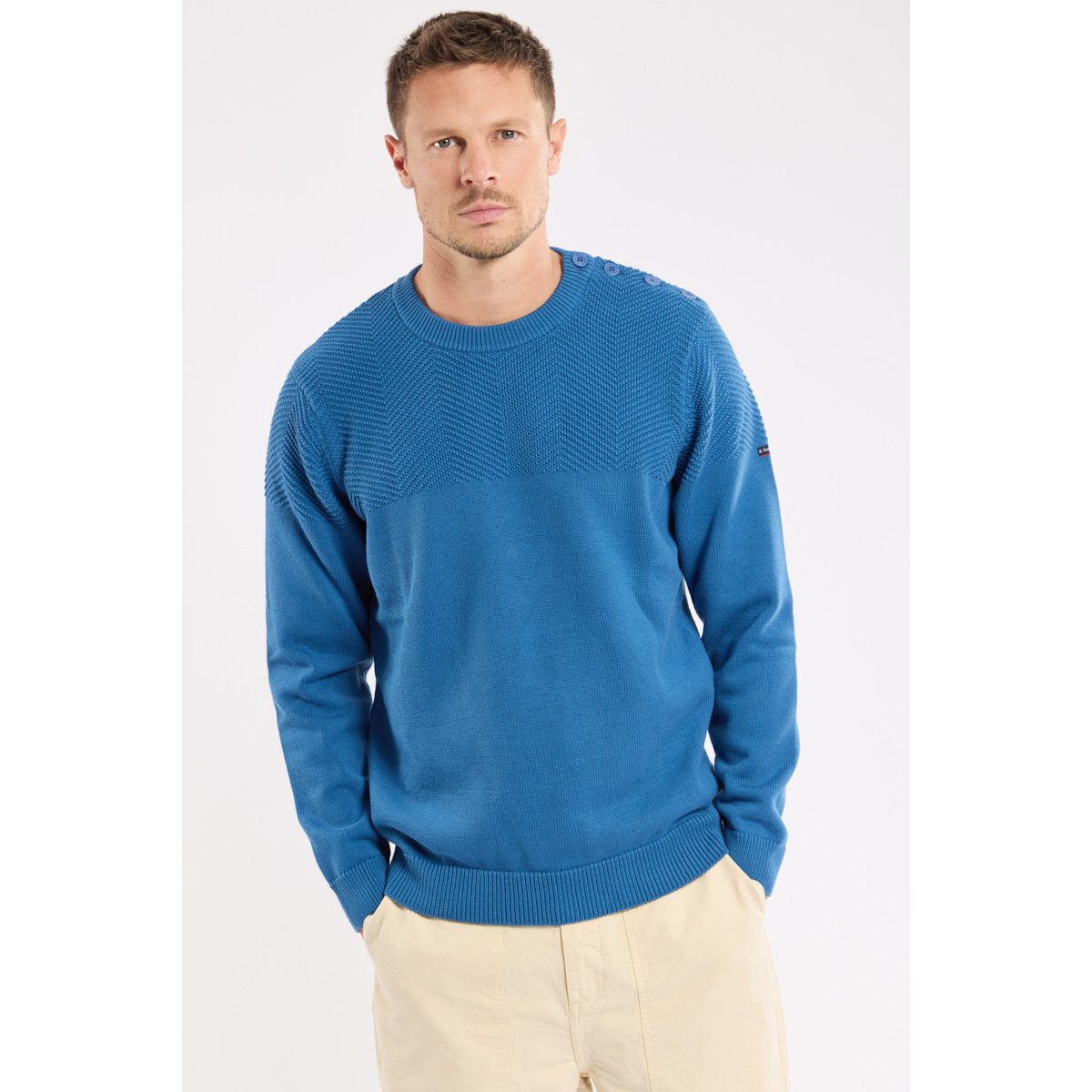 Pull marin en coton dark blue, ARMOR-LUX