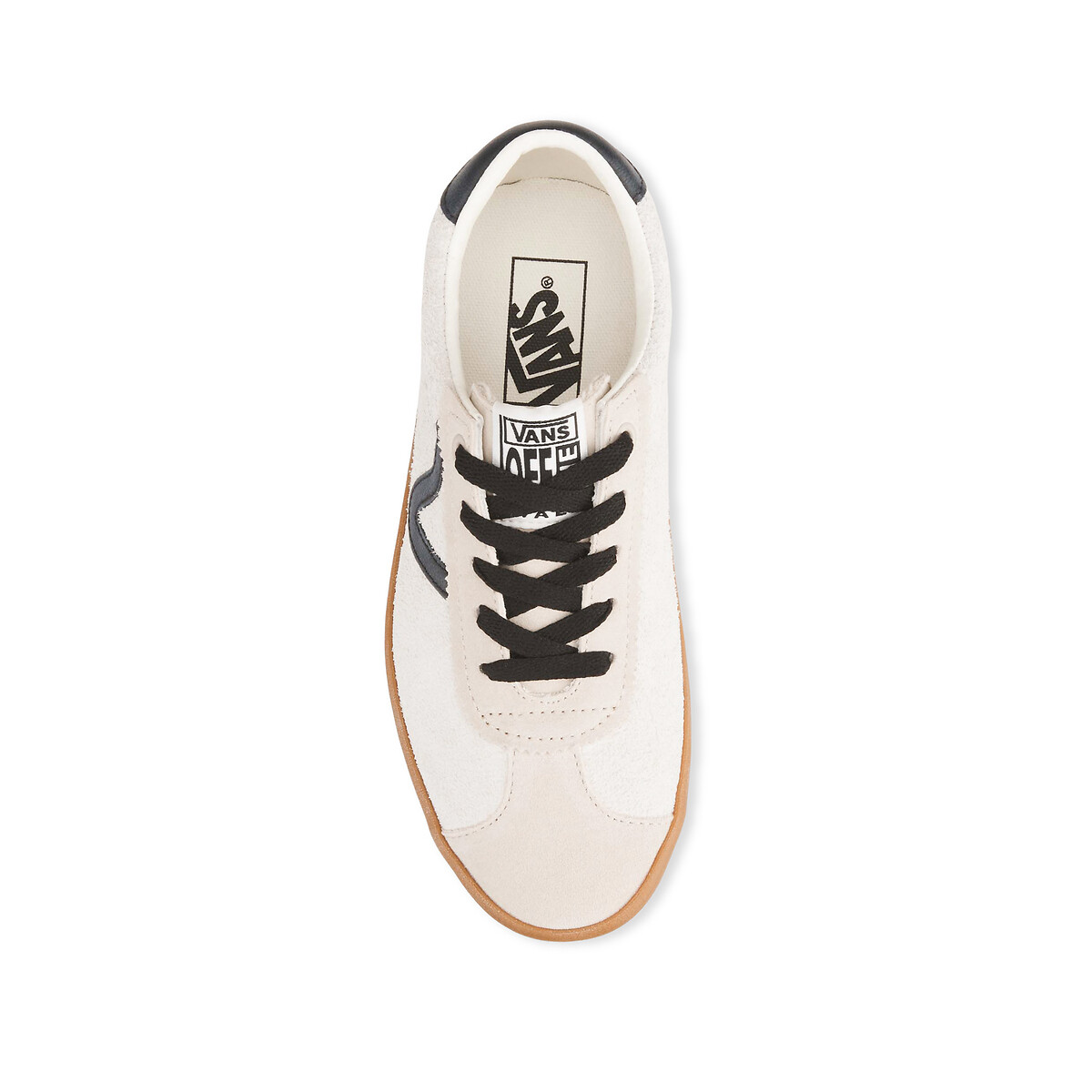 Baskets cuir Sport Low ecru/noir, VANS