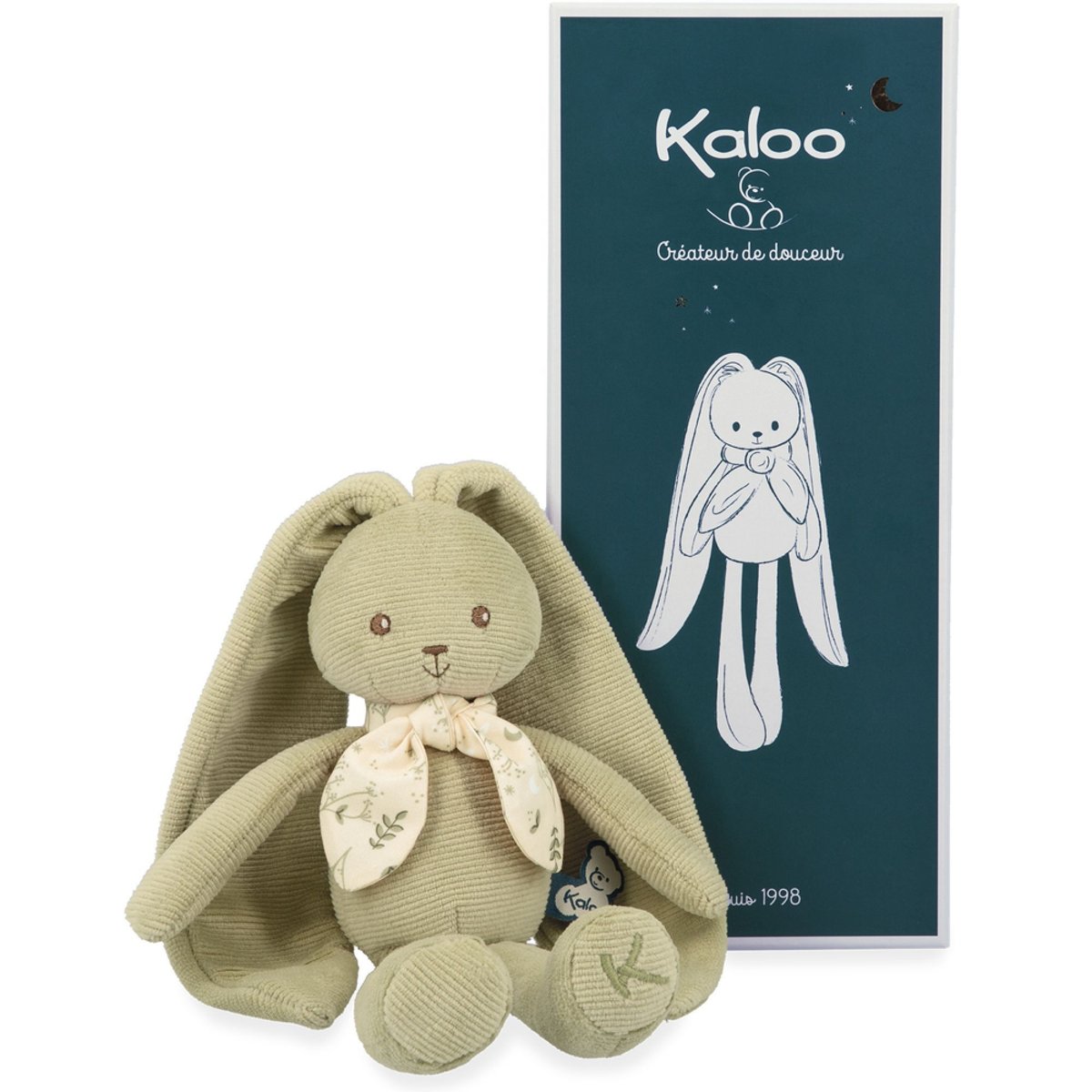 Doudou lapinoo 25 cm Vert vert, KALOO