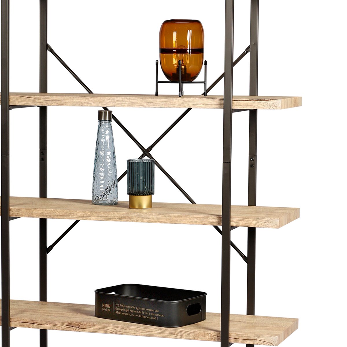 Etagère 5 niveaux design industriel DOCK noir, URBAN LIVING