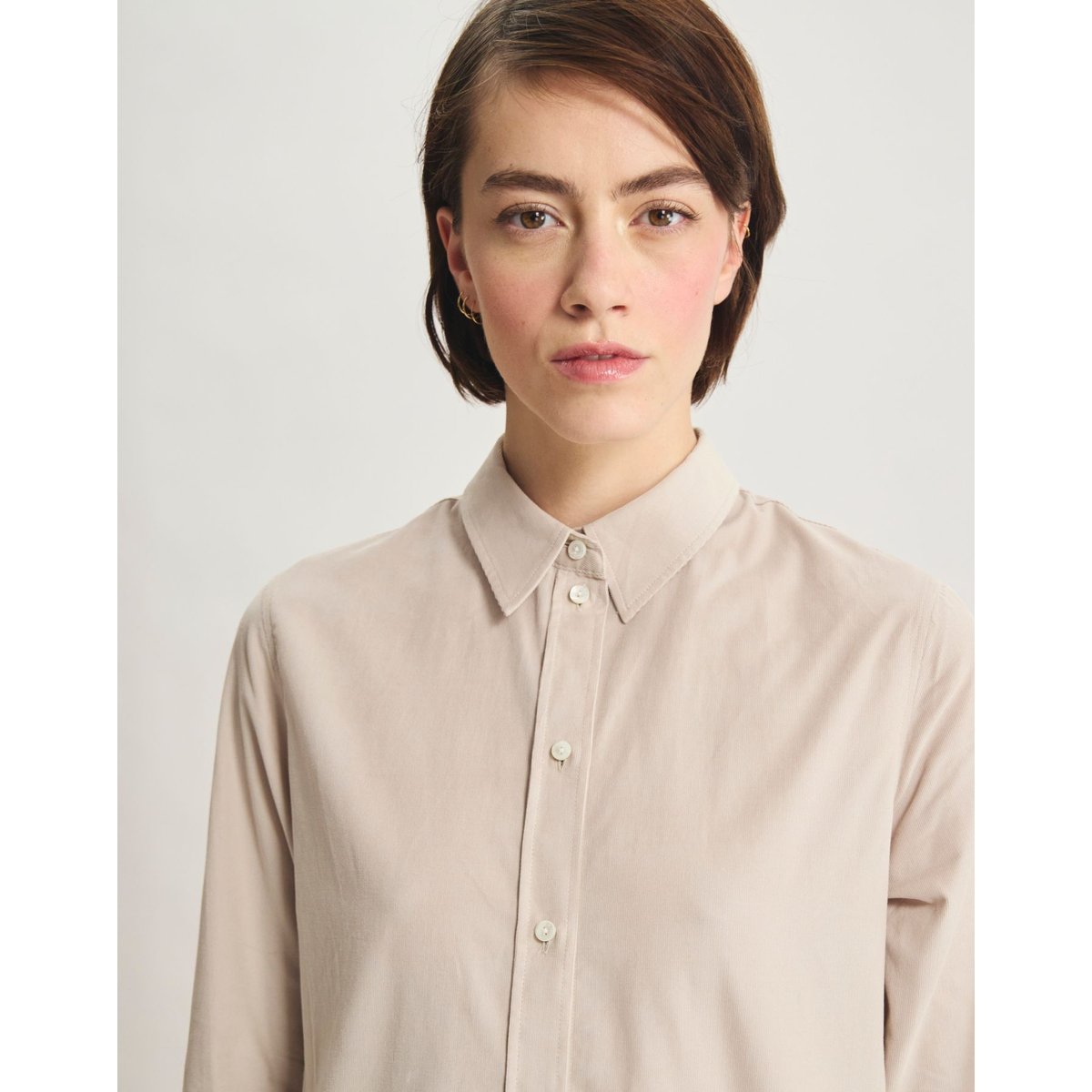 Chemise Martin en coton beige, INES DE LA FRESSANGE PARIS