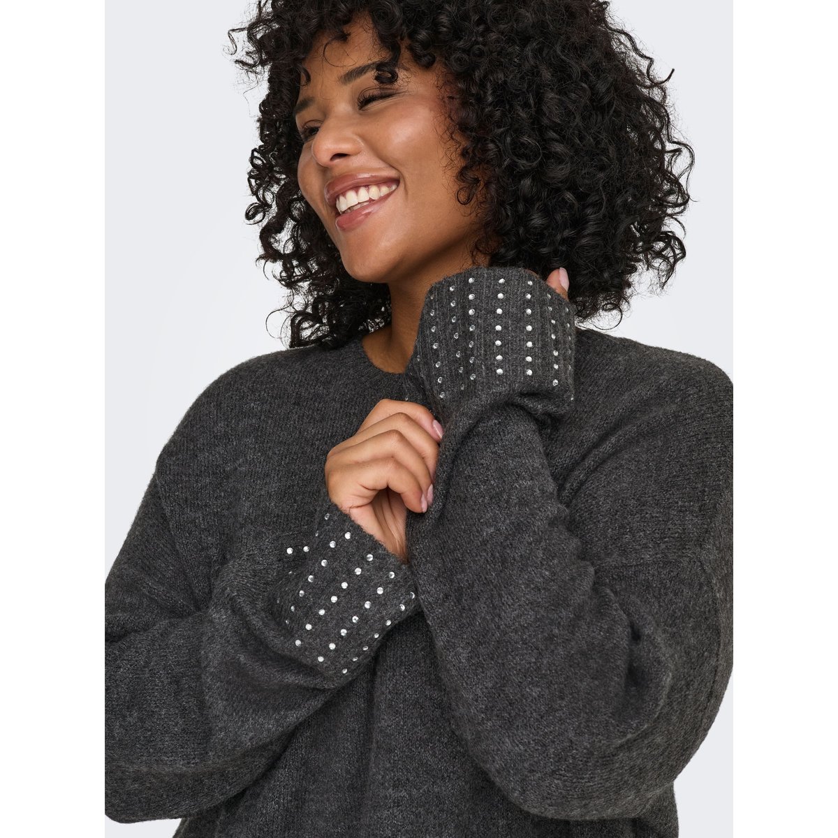 Pull En Maille dark grey melange, ONLY CARMAKOMA