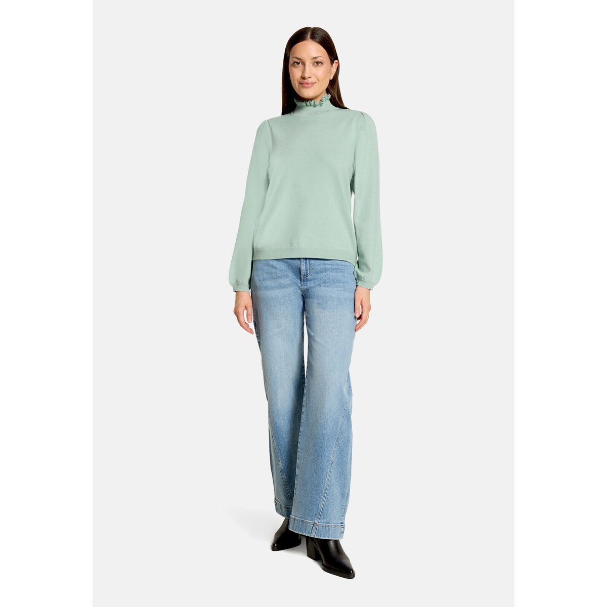 Pull-over en maille à ruches jadeite, CARTOON