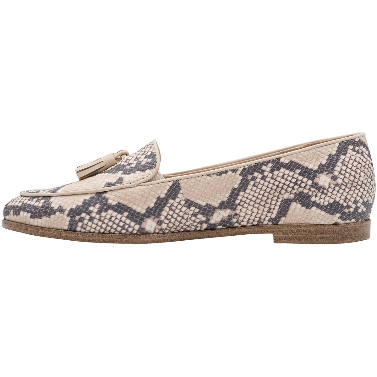 Mocassins en cuir beige serpent, TAMARIS