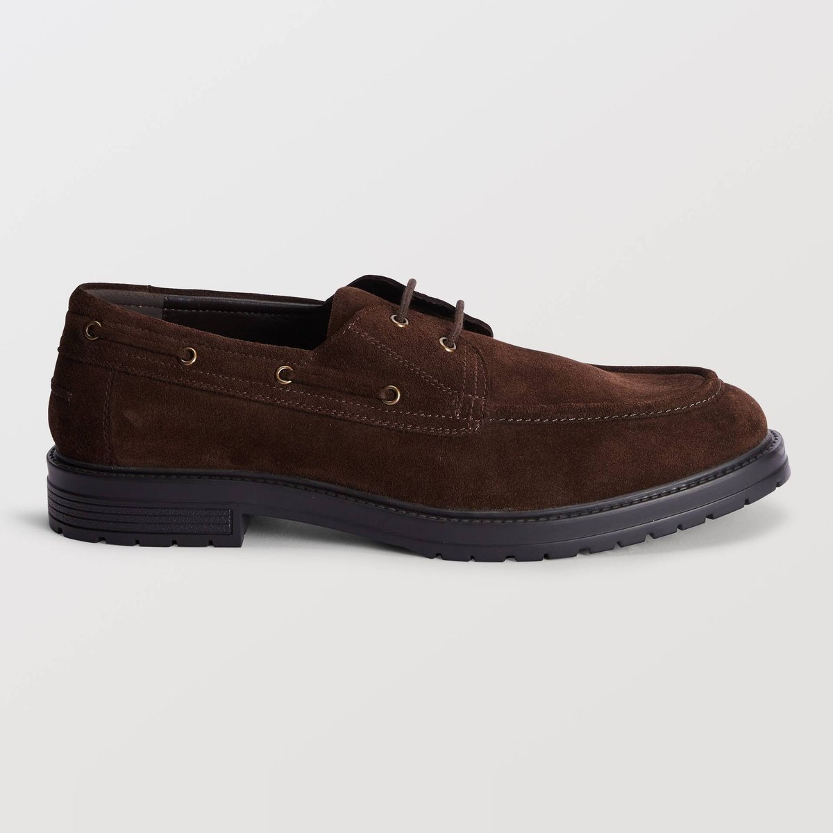 Mocassins en cuir chocolat, MONOPRIX