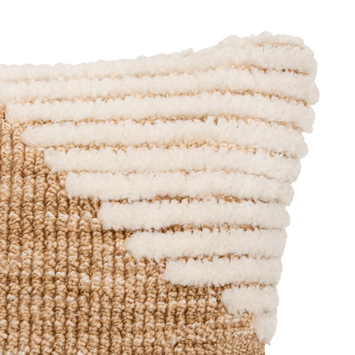 Coussin carré LOOMIA beige lin, ATMOSPHERA