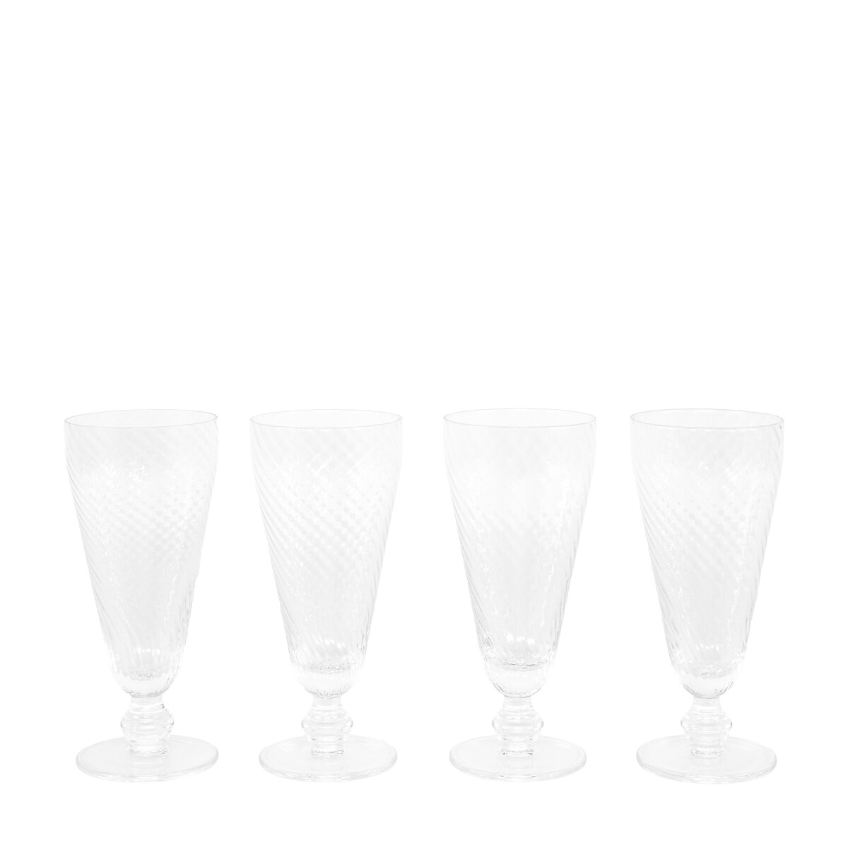Set of 4 Vela Champagne Flutes in Clear transparent, ÉDITÉ