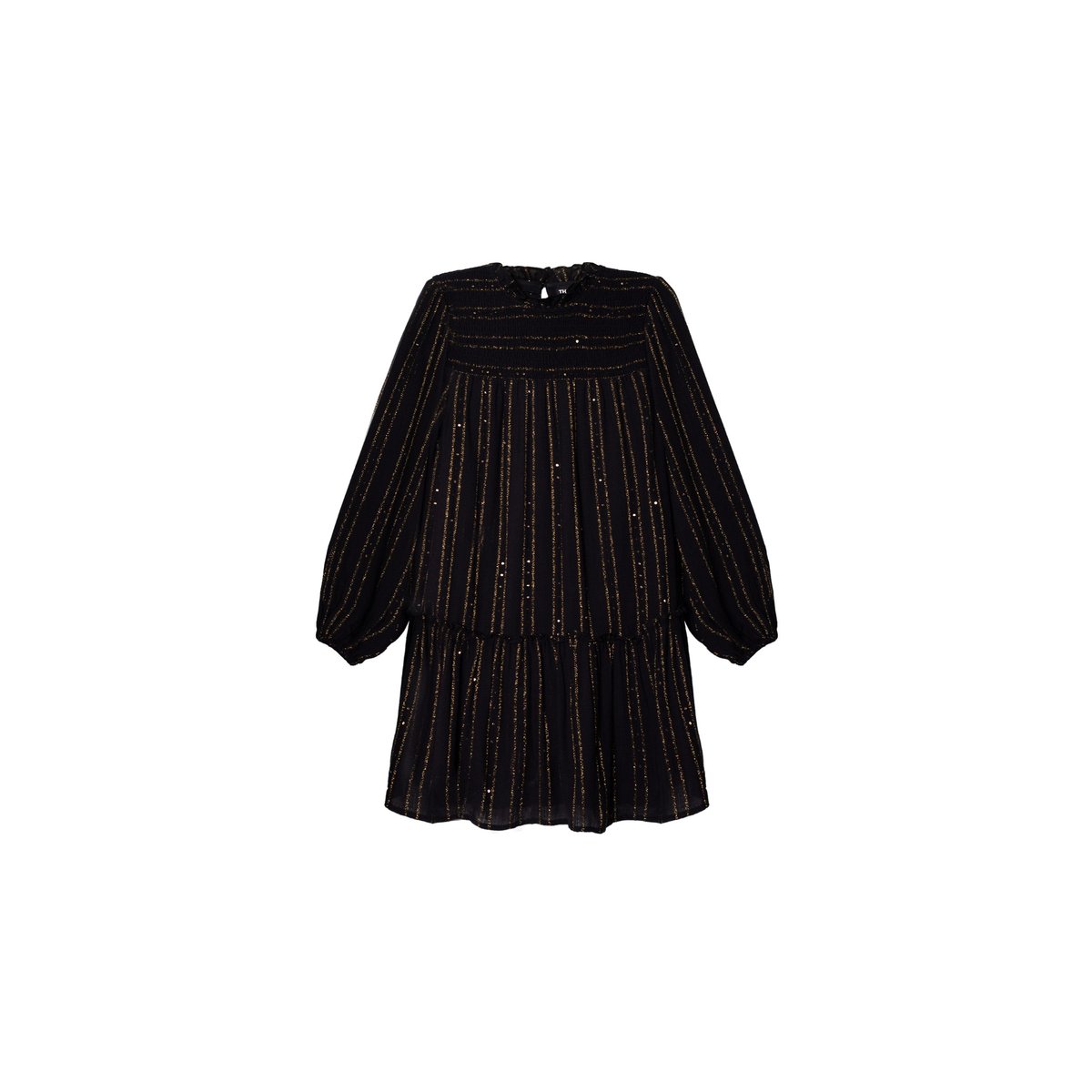 Robe à fil métallisé avec haut smocké noir, THE-ARE