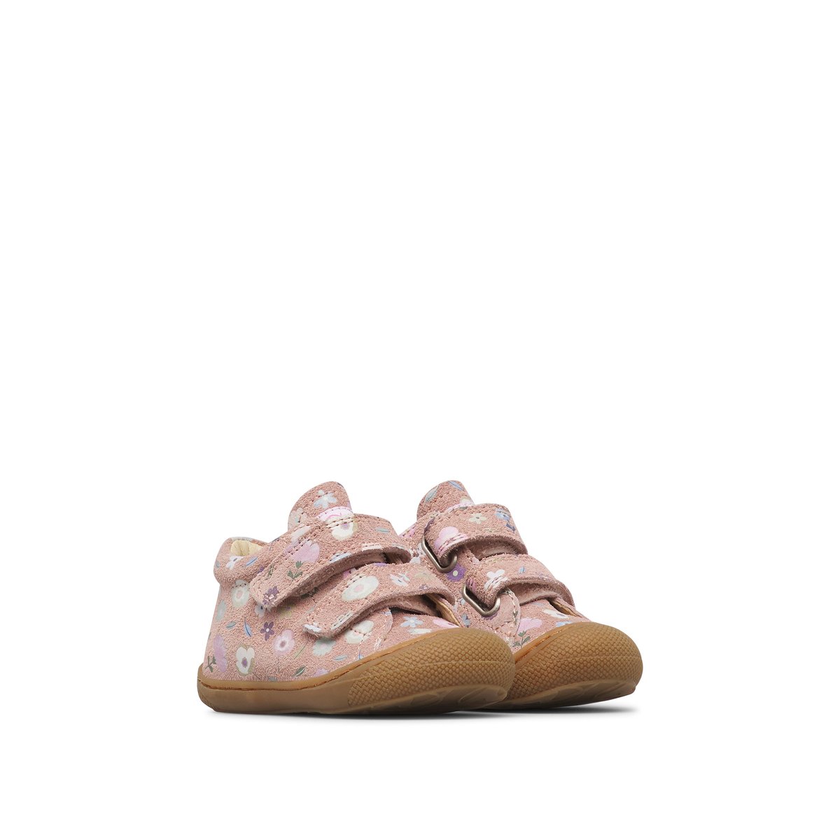 Chaussures premiers pas en suède COCOON VL rose-marron, NATURINO