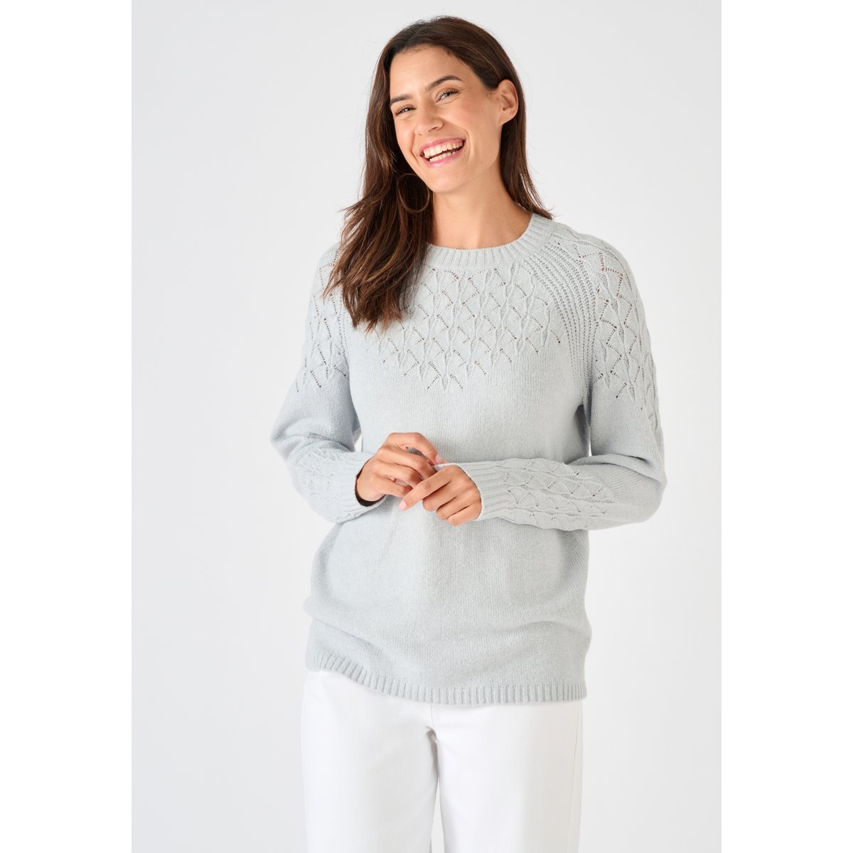 Pull maille fantaisie gris, DAMART