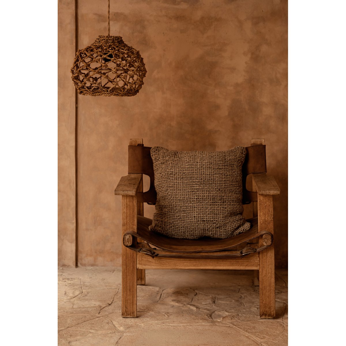 Housse de coussin en lin LINEN GRAIN beige moucheté, BAZAR BIZAR