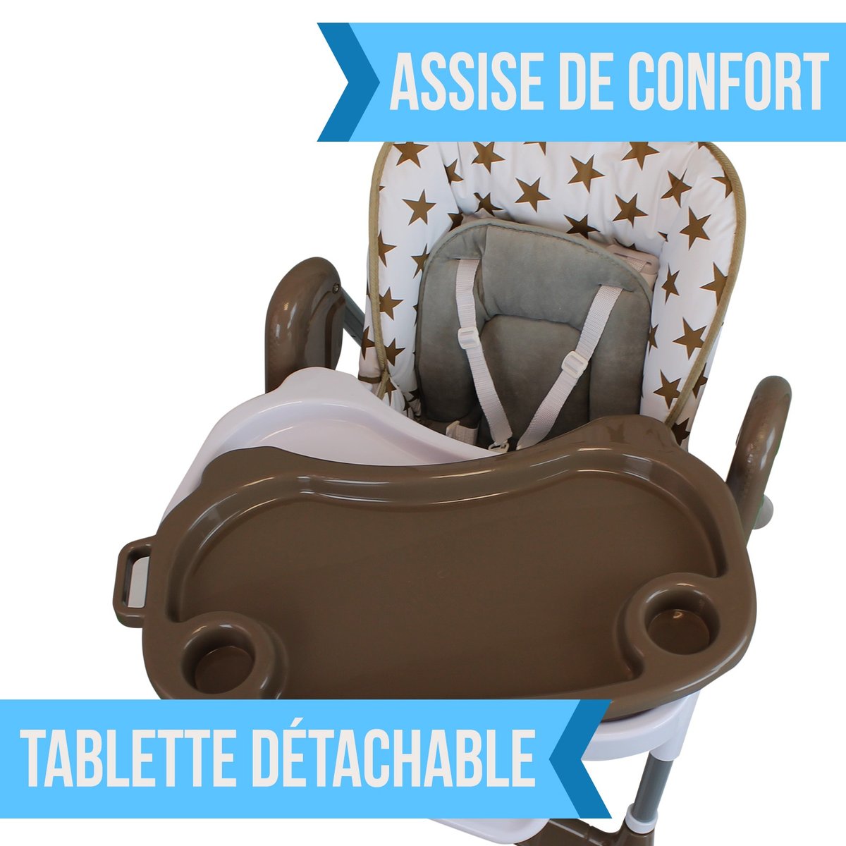 Chaise haute bébé pliable rouge, MONSIEUR BEBE