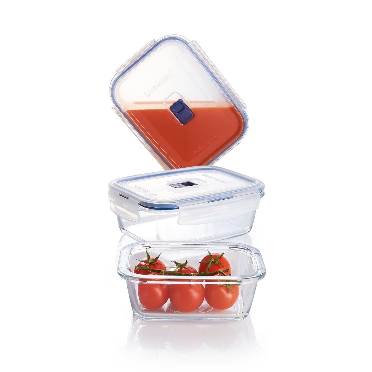 3 boites rectangles en verre -PURE BOX ACTIVE transparent, LUMINARC