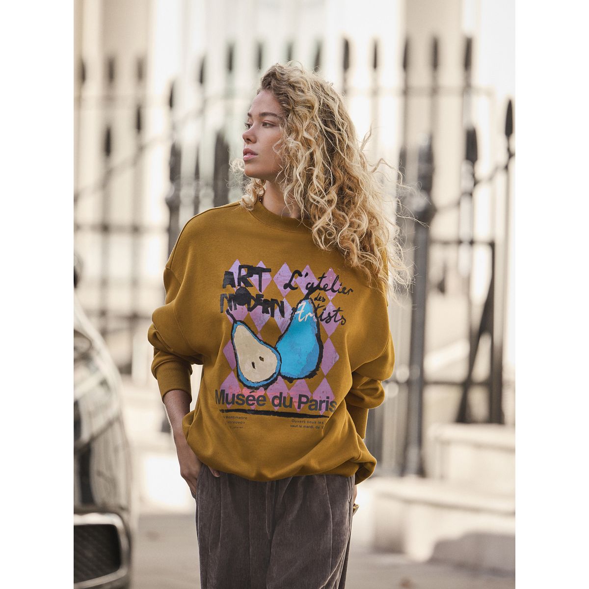 Sweat à manches longues motif fruit vert olive, NEXT