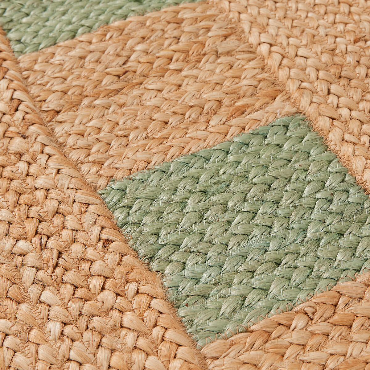 Tapis en jute, rectangulaire, QUADRA naturel / céladon, LA REDOUTE INTERIEURS