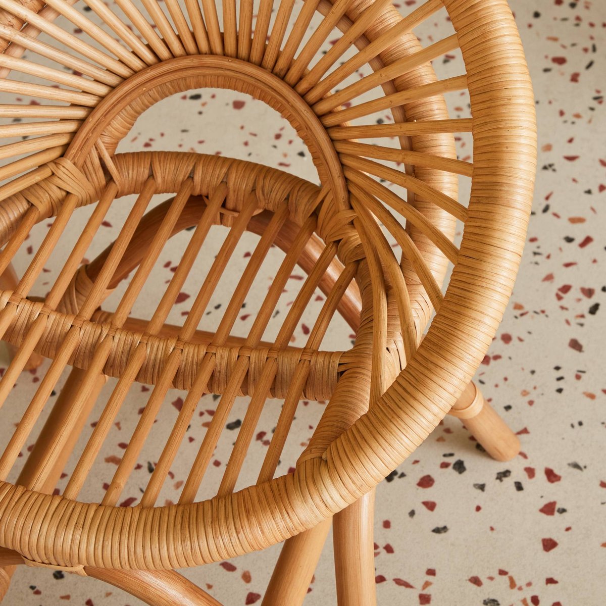 Fauteuil enfant vintage rotin MAEVA naturel, SWEEEK