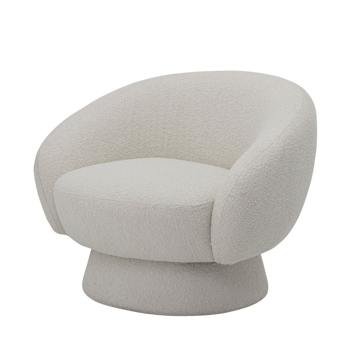 Fauteuil lounge en tissu bouclette  - TED blanc ivoire, BLOOMINGVILLE