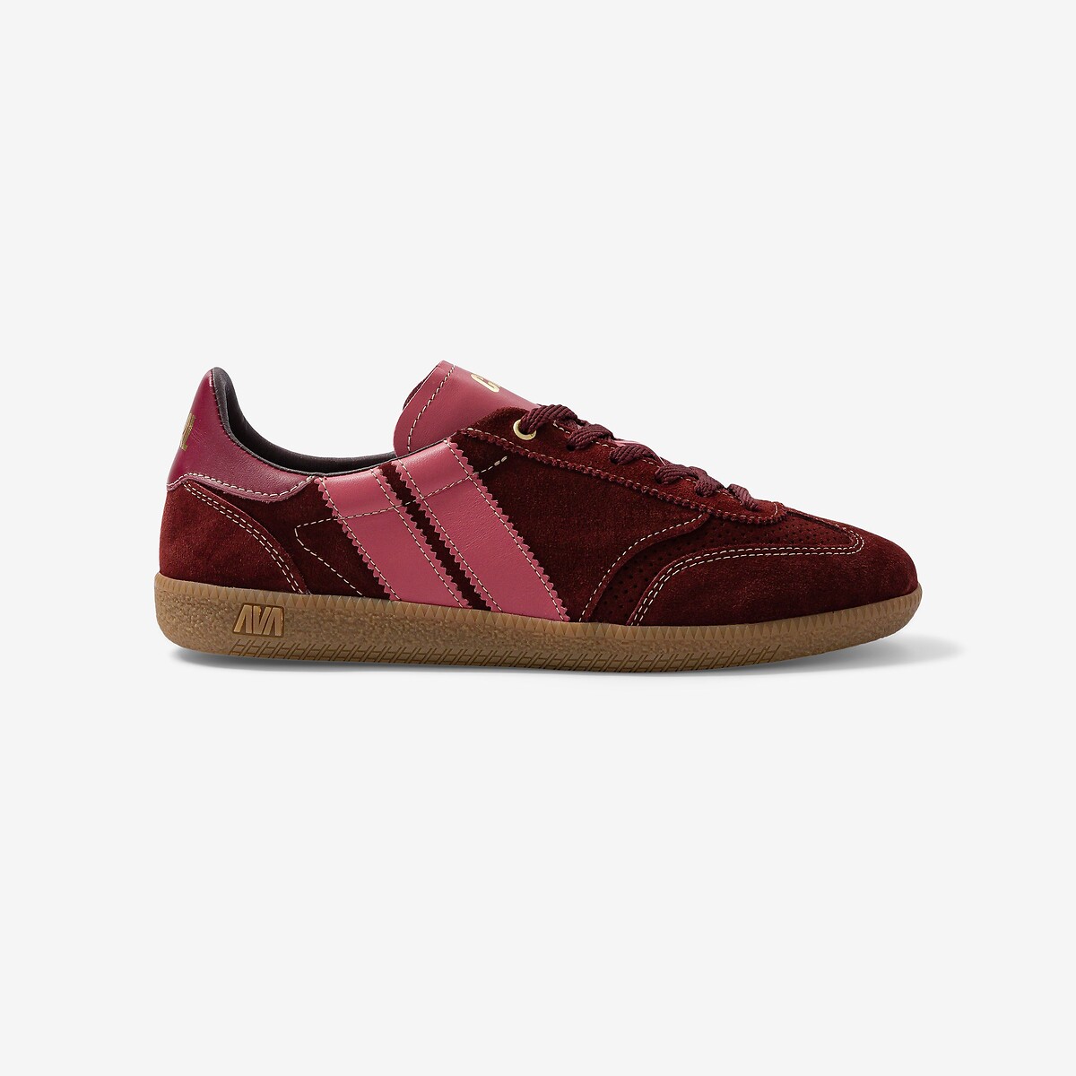 Baskets en cuir bordeaux, CAVAL