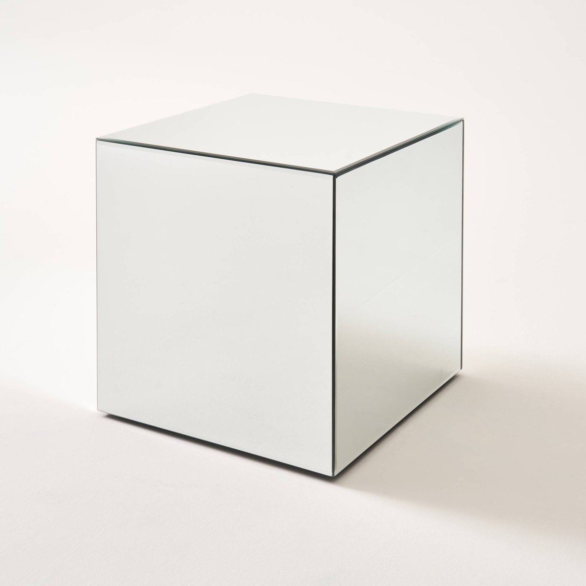 Table cubique miroir, bout de canapé, table d'appoint cube miroir 30cm MIRAGE transparent, SWEEEK