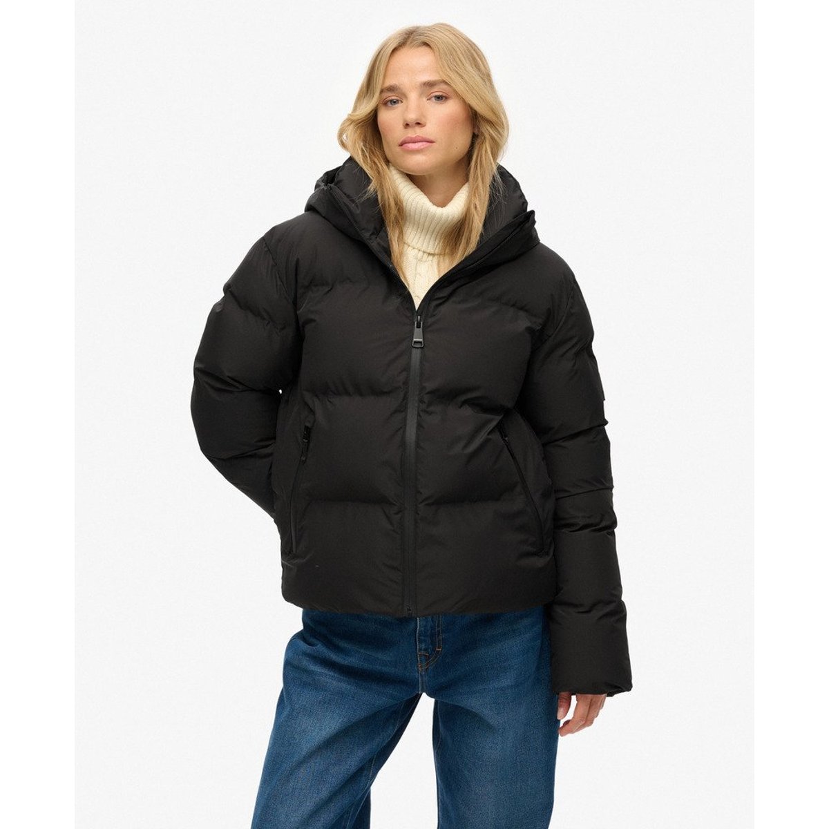 Doudoune droite City noir, SUPERDRY