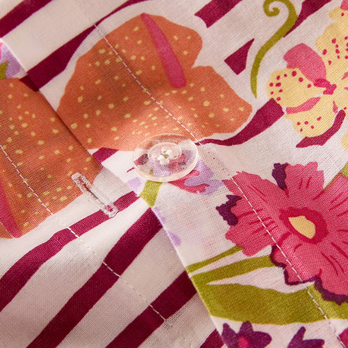 Funda nórdica de algodón lavado, estampado de rayas y flores, BELARDI estampado floral rosa, LA REDOUTE INTERIEURS