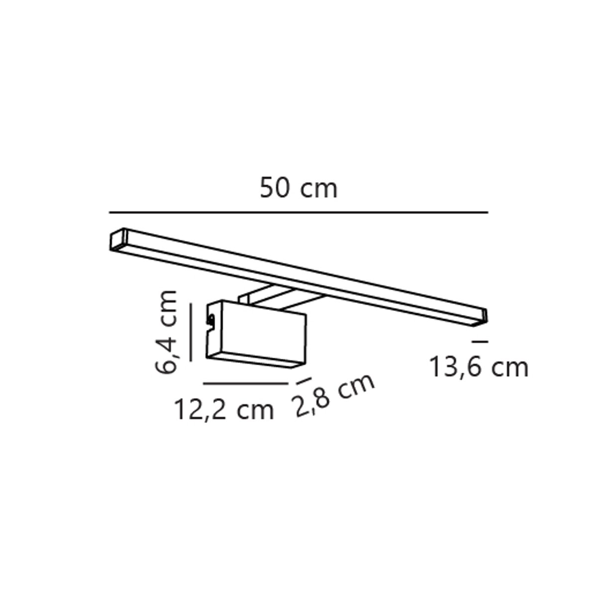 Applique murale salle de bain 4000K en métal, MARLEE 50 blanc, NORDLUX