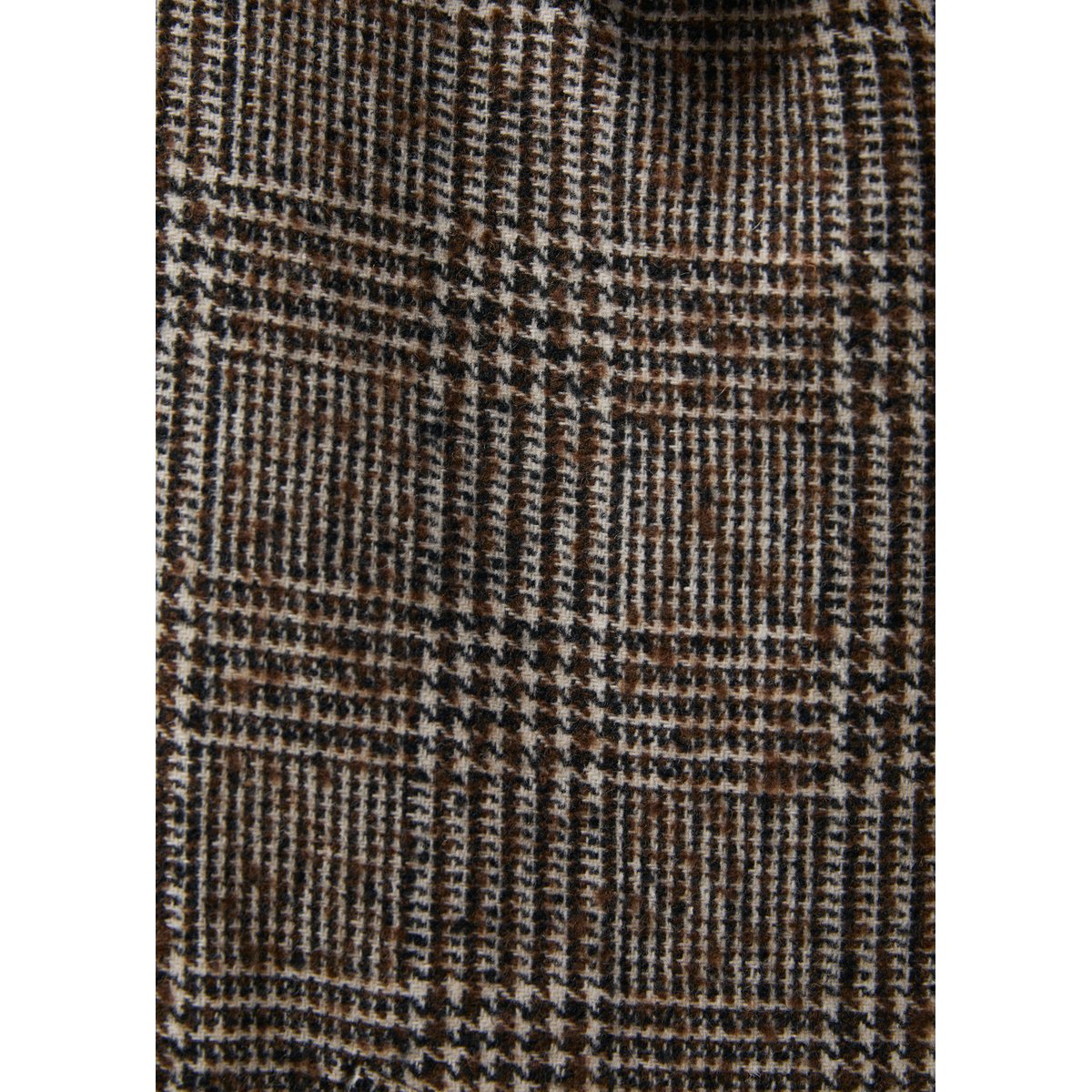 Blouson bicolore en lainage prince de Galles chocolat/off white, HUMILITY