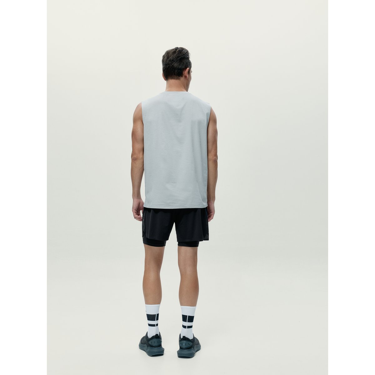 T-shirt de sport homme Daxon Sans manches gris moyen, BORN