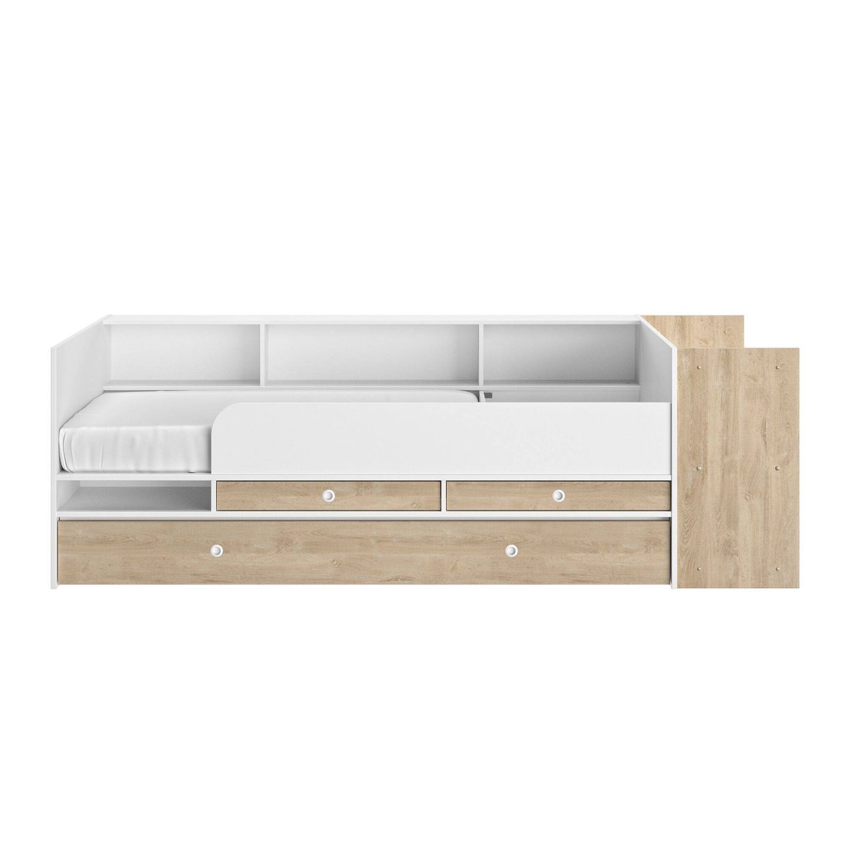 Lit évolutif avec rangements EWEN beige, GAMI
