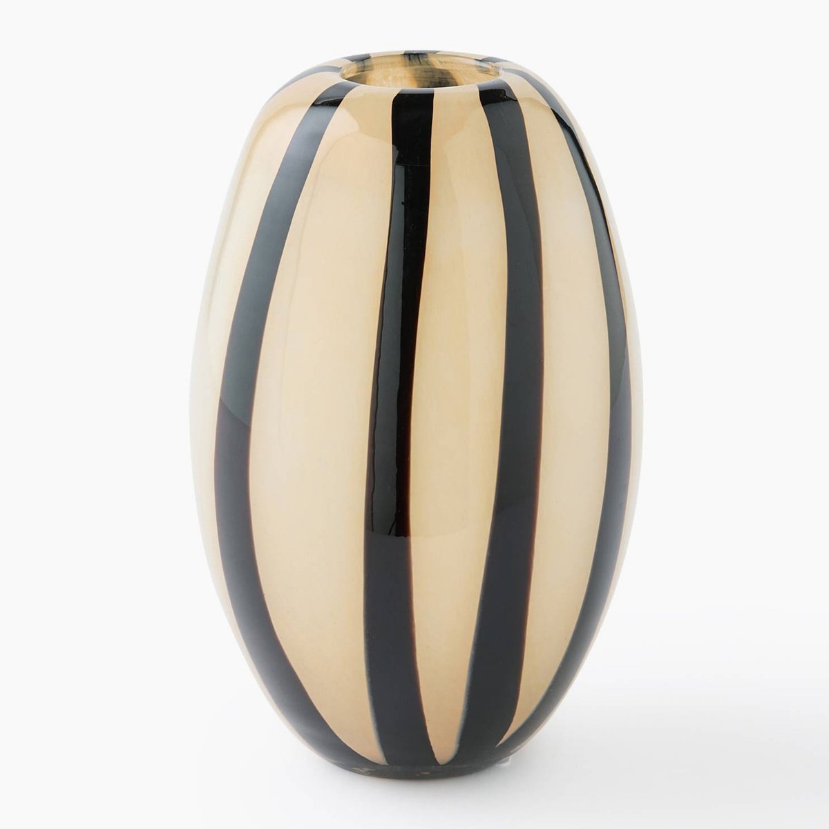 Vase ovale, 16xH25cm, en verre marron, MONOPRIX