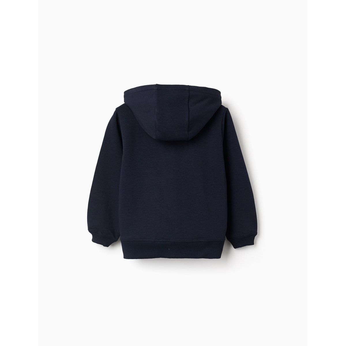 Sweat zippé en molleton à capuche avec M brodé bleu foncé, ZIPPY