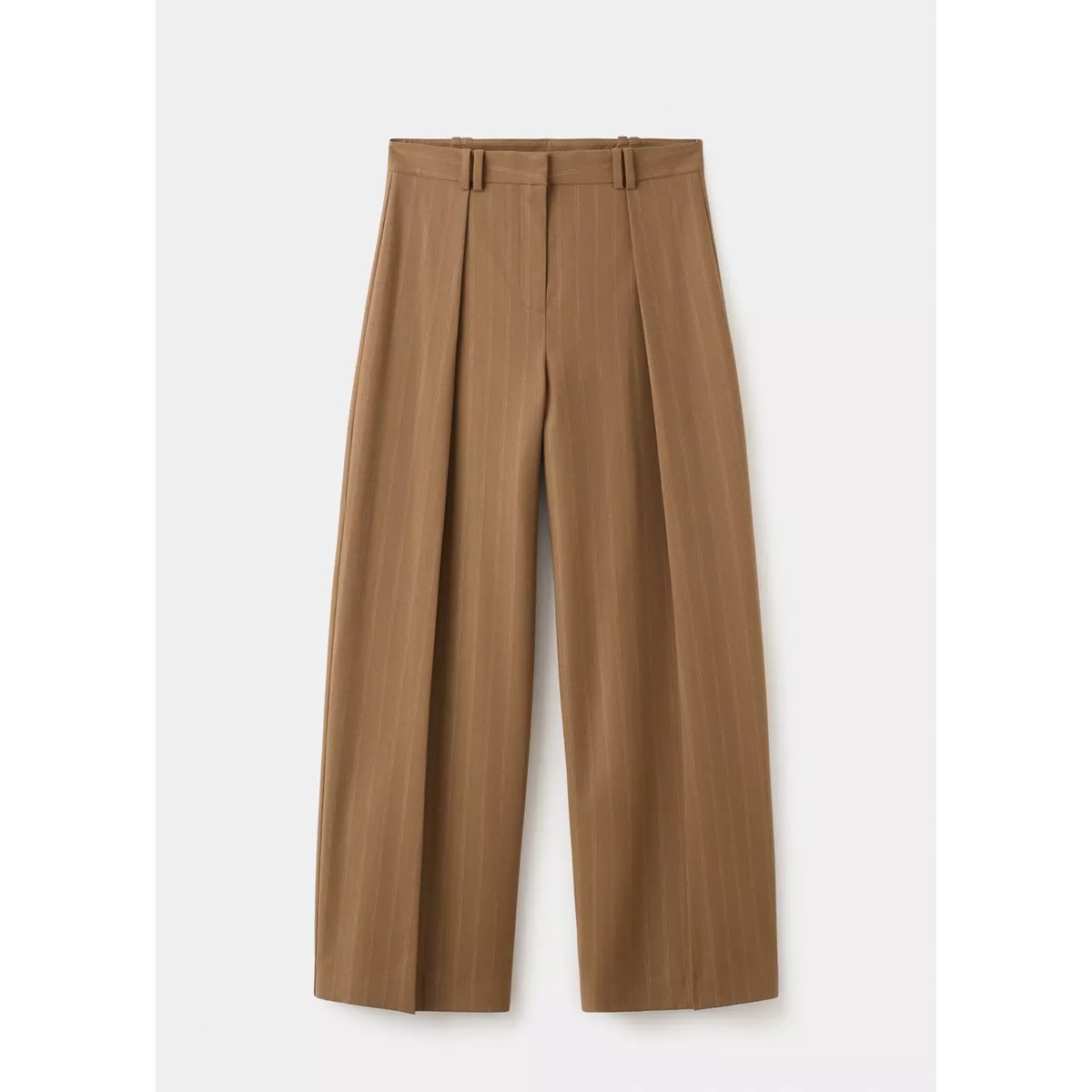 Pantalon de costume fines rayures caramel, MANGO