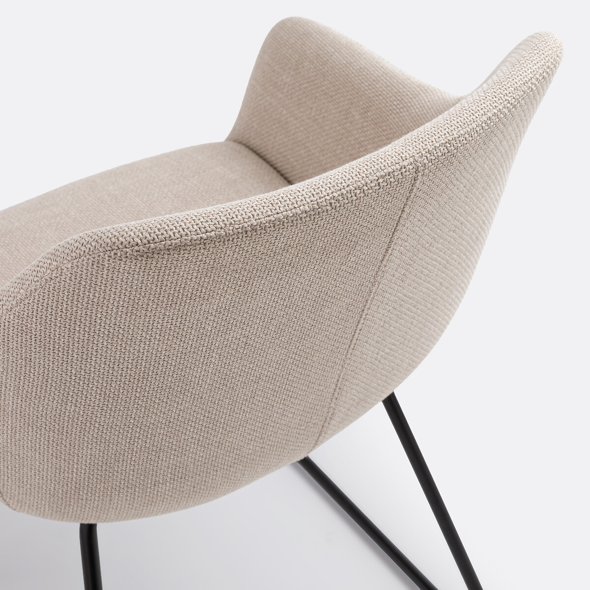 Poltroncina da tavolo con gambe a slitta, Celen grigio, LA REDOUTE INTERIEURS