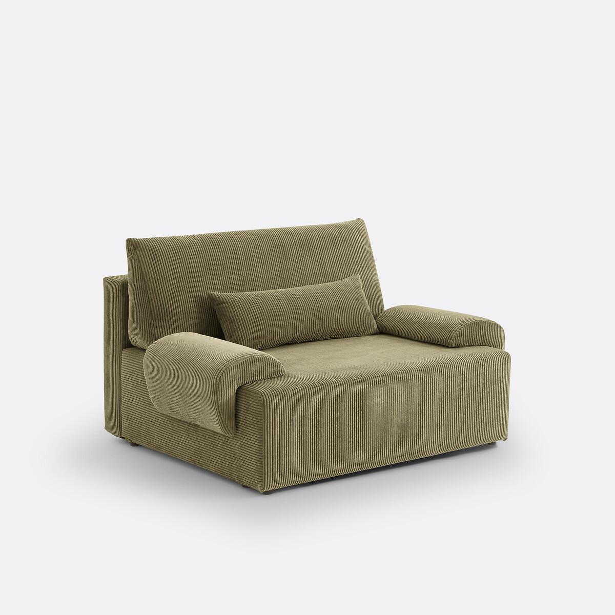 2-zits corduroy slaapbank met koffer, MAONA kakigroen , LA REDOUTE INTERIEURS