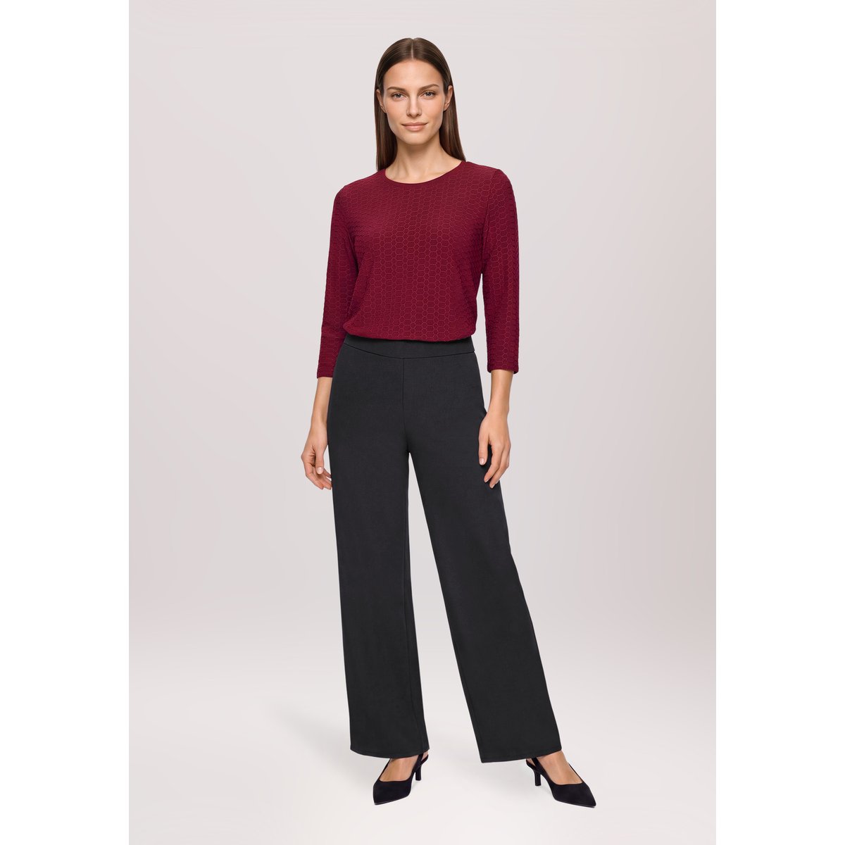 T-shirt basique à encolure ronde maroon banner, BETTY BARCLAY