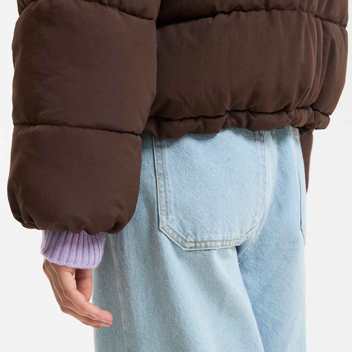 Doudoune courte, fermeture zippée, plein hiver marron, LA REDOUTE COLLECTIONS