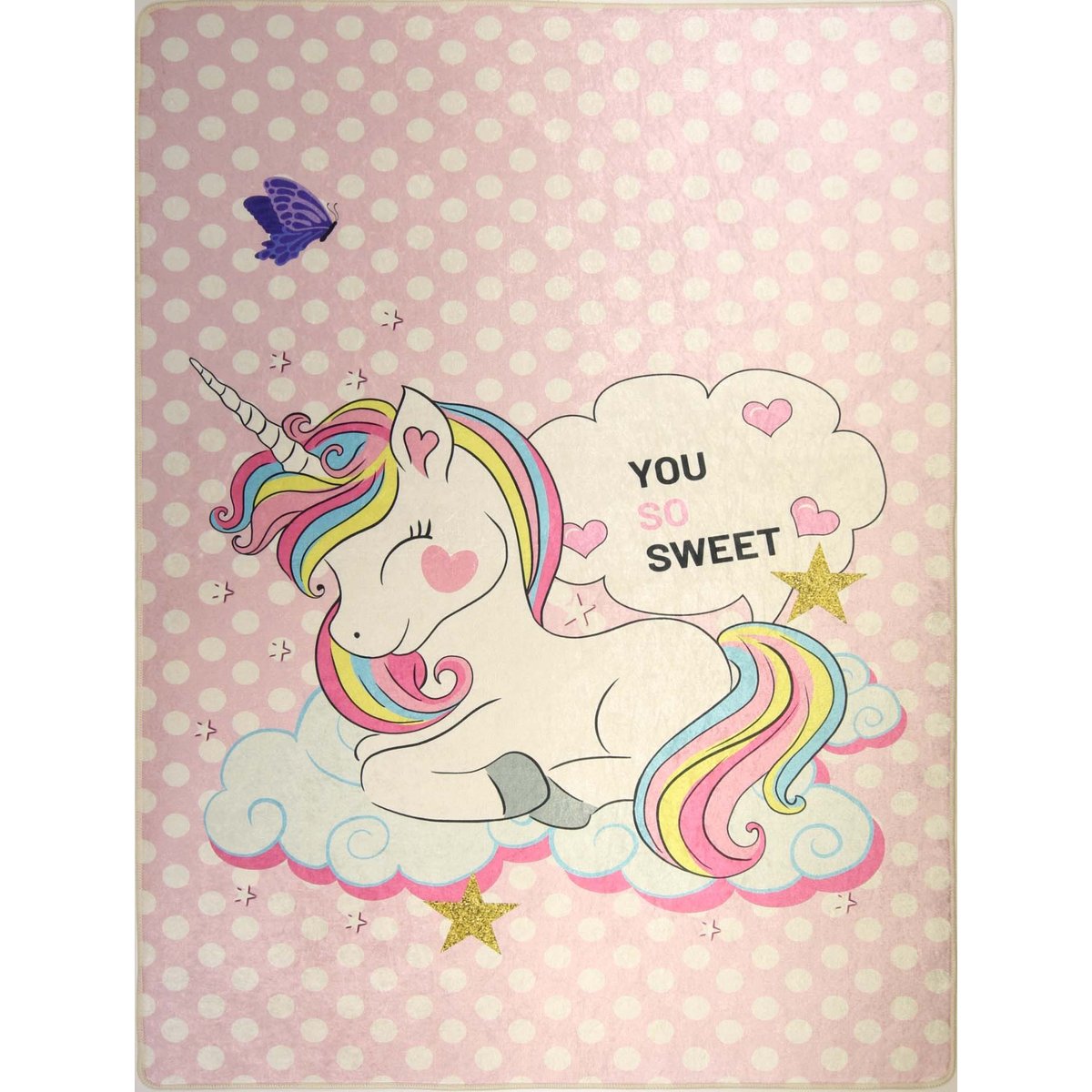 Tapis chambre enfant Licorne Sweet rose, EDEN