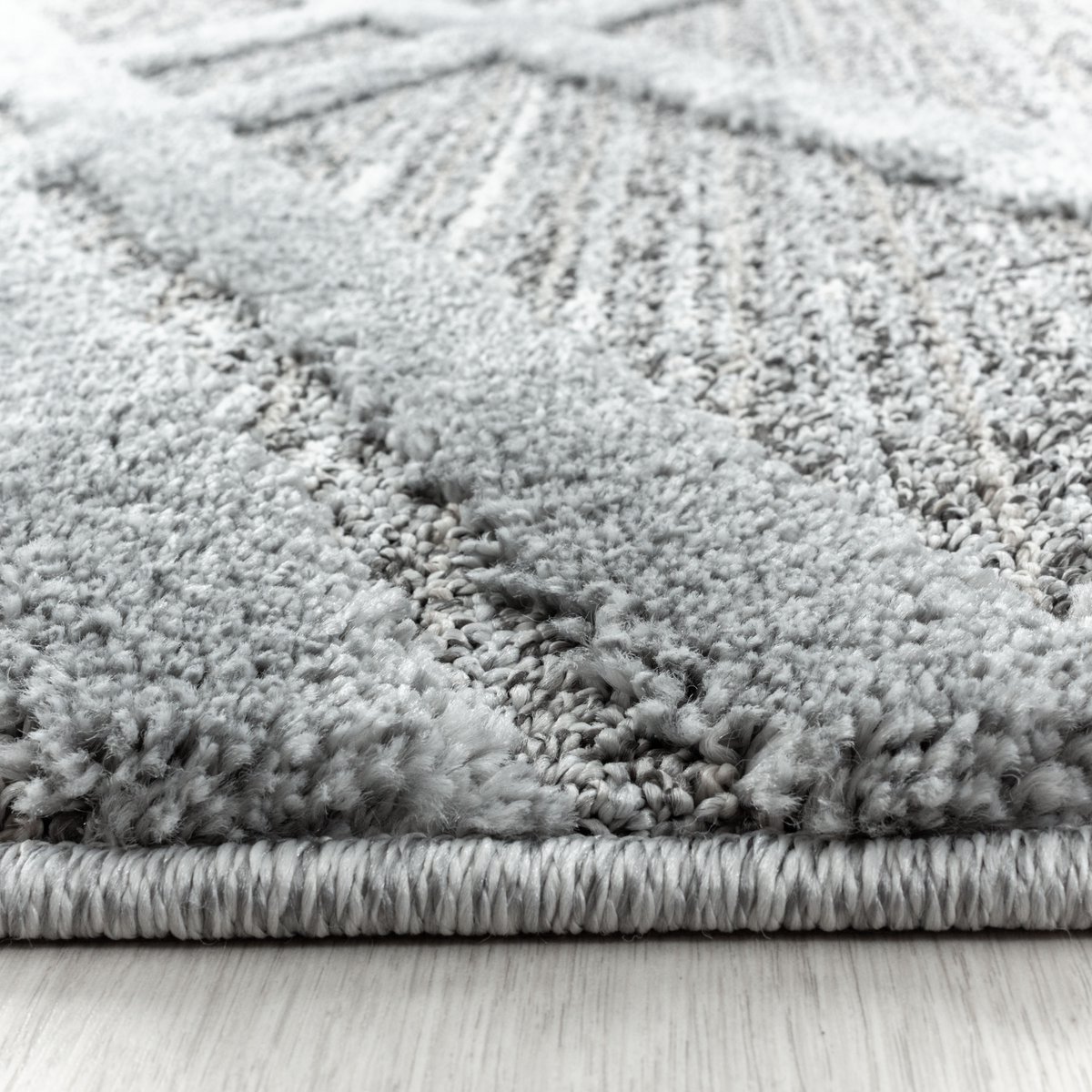 Tapis de salon à motif géométrique PISA gris, NAZAR RUGS