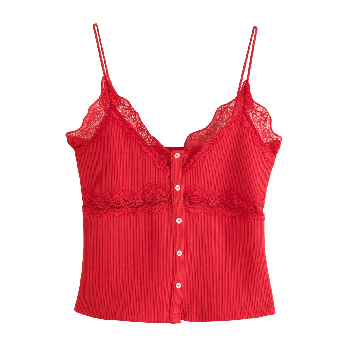 Débardeur rouge et noir en dentelle à col v multi-couleurs, NEXT