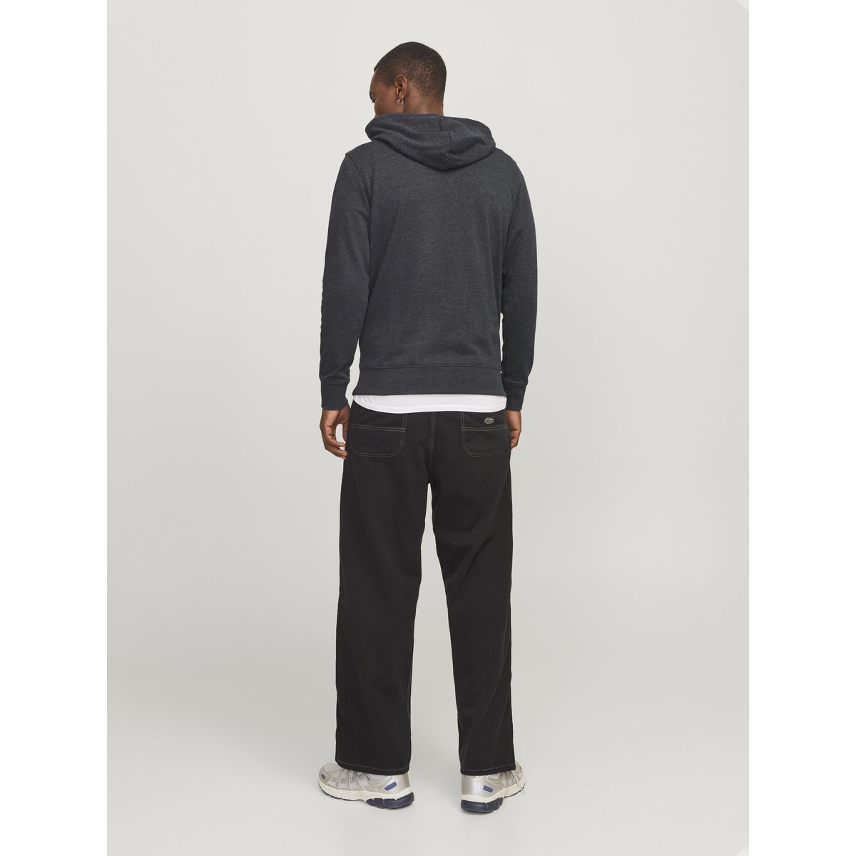 Sweat À Capuche dark grey melange 1, JACK & JONES