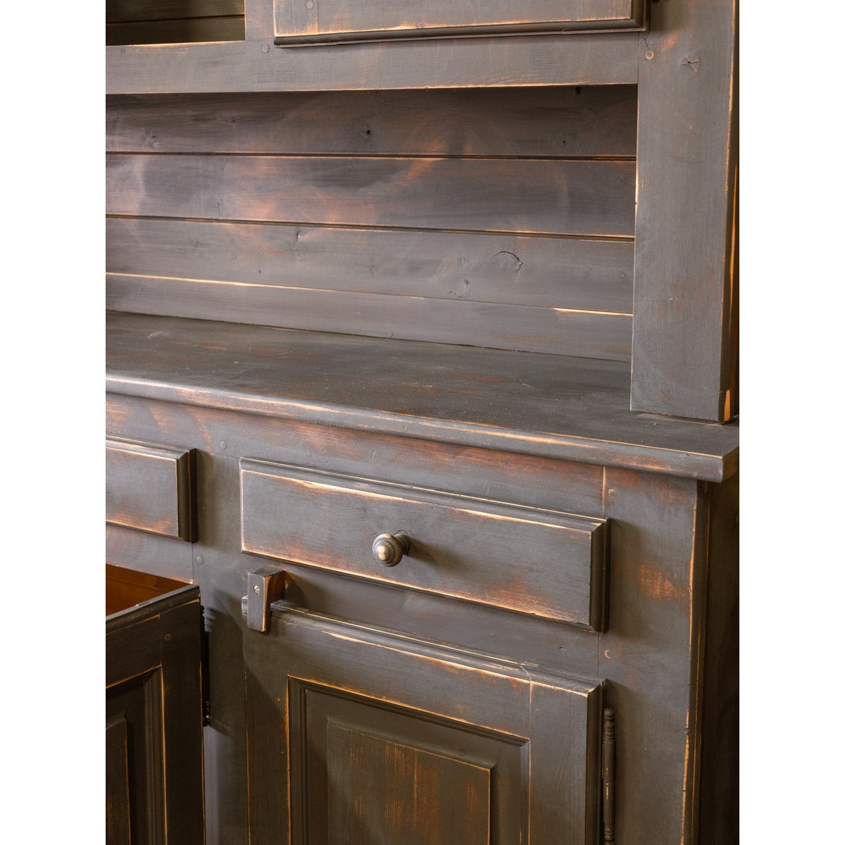 Grand buffet à deux corps en bois noir Gilbert N°1866 - Bon état noir, DEBONGOUT