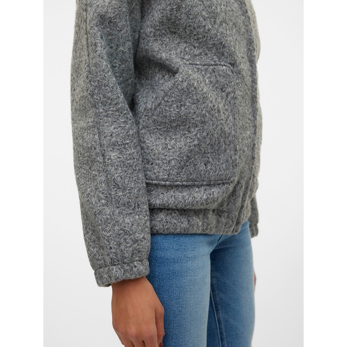Bomber court, coupe ample gris, VERO MODA