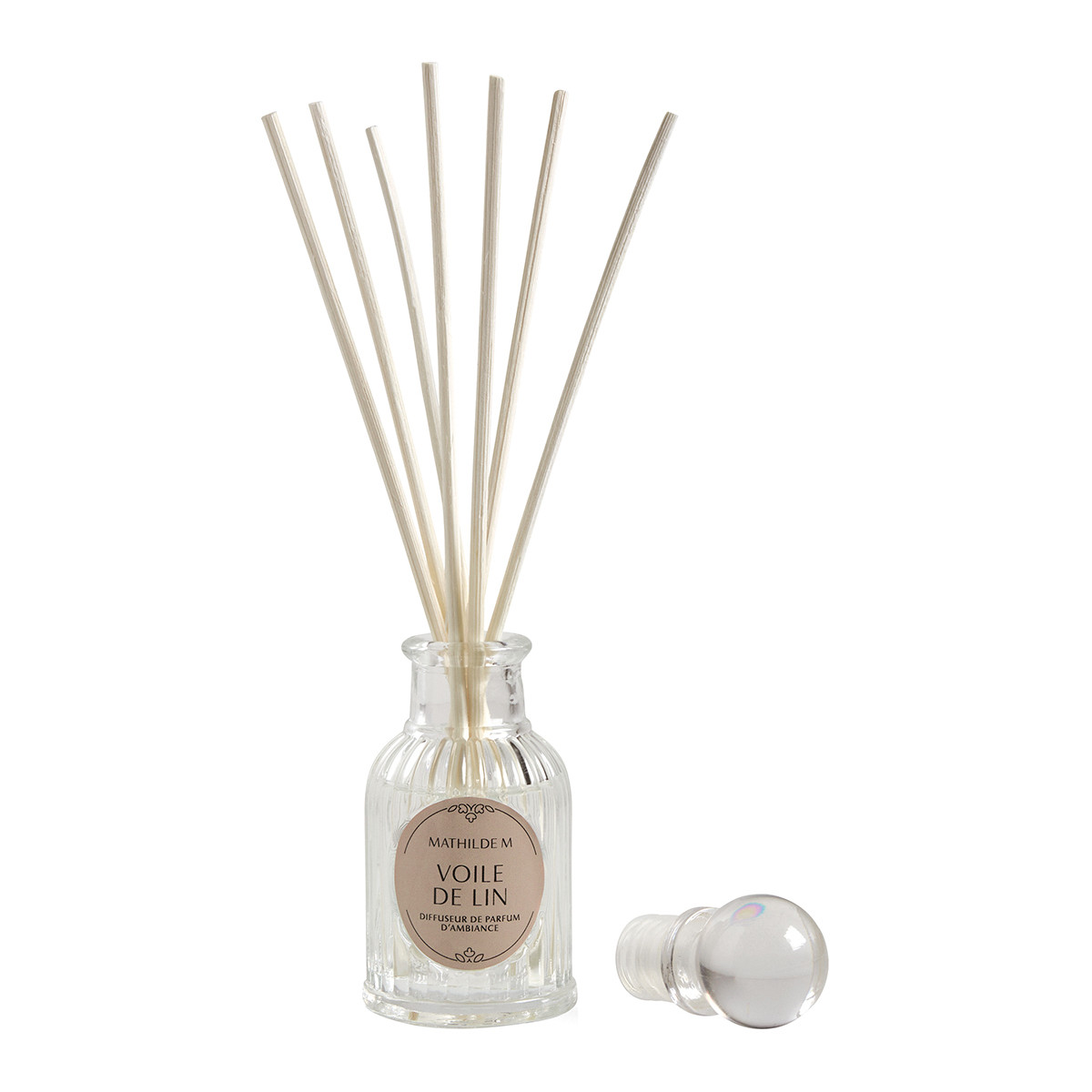 Coffret diffuseur bougie décor Voile de Lin jaune, MATHILDE M