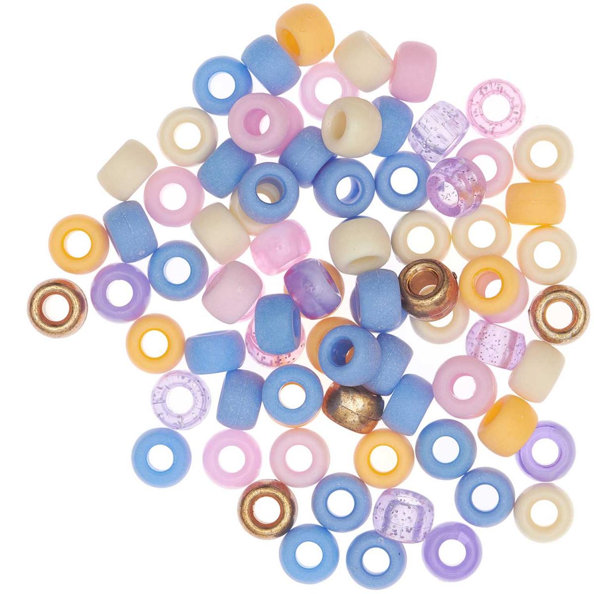 Itoshii pack de 80 perles Ponii pastel mix couleur unique, RICO DESIGN